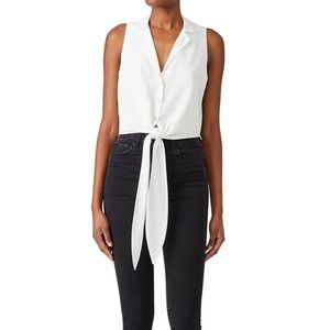 Show Me Your Mumu Button Down Croix Tie Top- LARGE